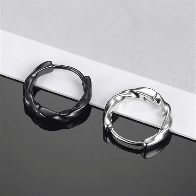 Trendy 925 Sterling Silver Hoops Earrings