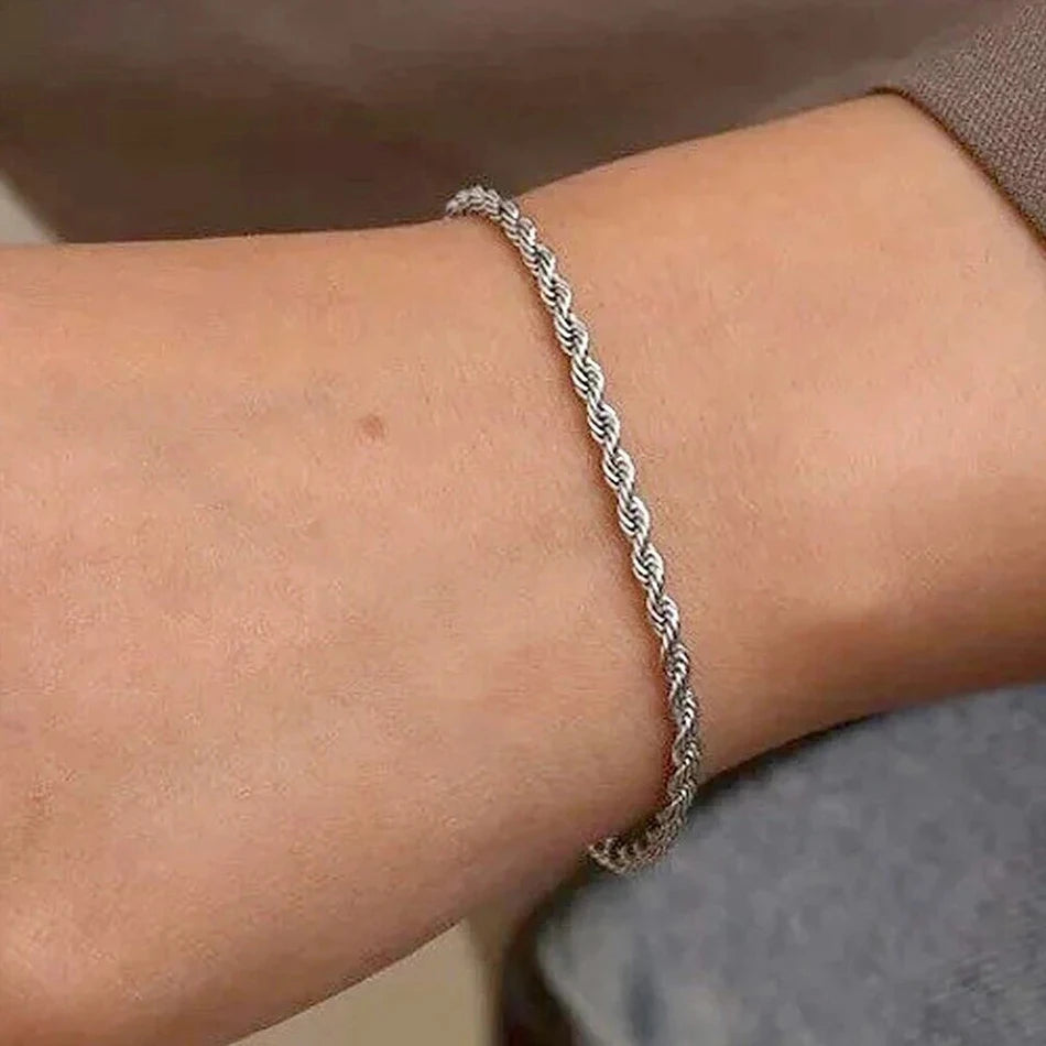 925 Sterling Silver Rope Chain Bracelets