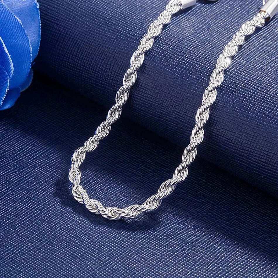 925 Sterling Silver Rope Chain Bracelets