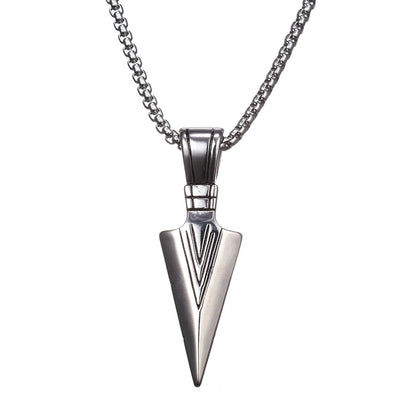 Men's Vintage Spearhead Arrowhead Pendant Necklace