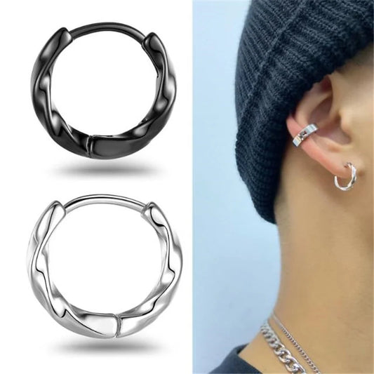 Trendy 925 Sterling Silver Hoops Earrings