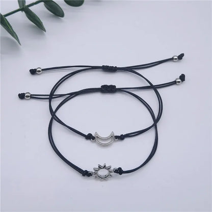 Couple Bracelet/Anklet with Moon, Sun & Star Pendant