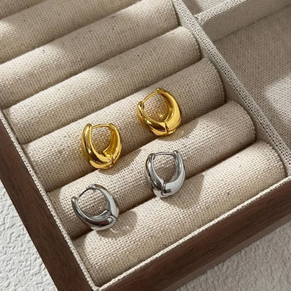 925 Sterling Silver Vintage Gold Round Earrings
