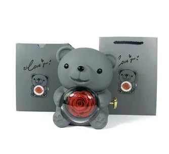 【Valentine's Day🌹】Rose Hugging Bear Necklace Gift Boxes