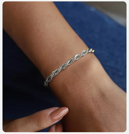 925 Sterling Silver Rope Chain Bracelets