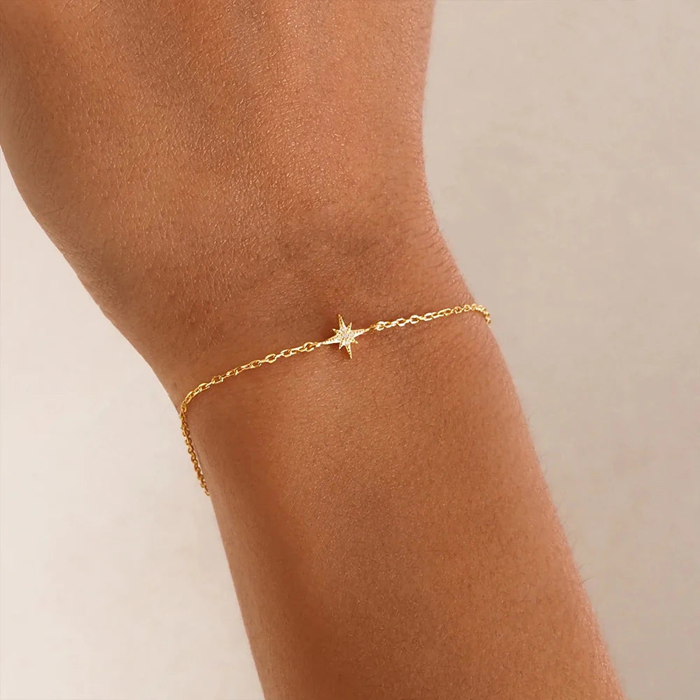 Eight-Pointed Star Zircon Bracelet