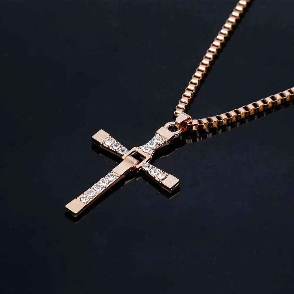 【Fast & Furious】Crystal Cross Pendant Necklace