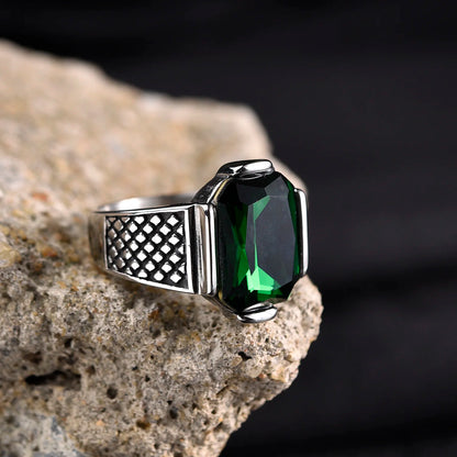 Stainless Steel Gemstone Onyx Rings