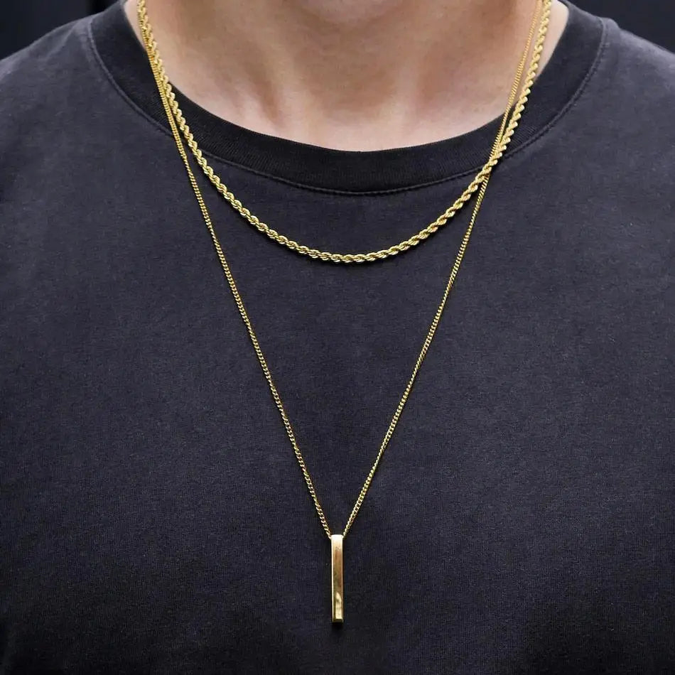 3D Vertical Bar Layering Necklaces