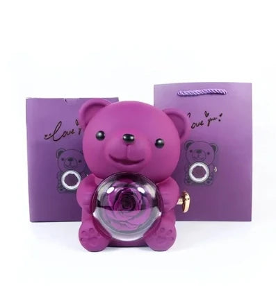 【Valentine's Day🌹】Rose Hugging Bear Necklace Gift Boxes