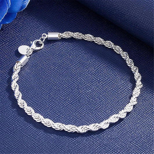 925 Sterling Silver Rope Chain Bracelets